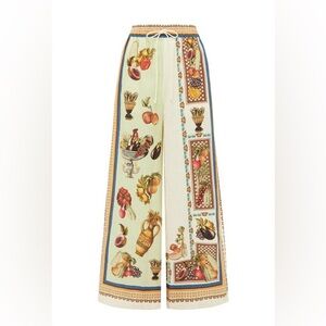 ALÉMAIS Mercado printed linen wide-leg pants